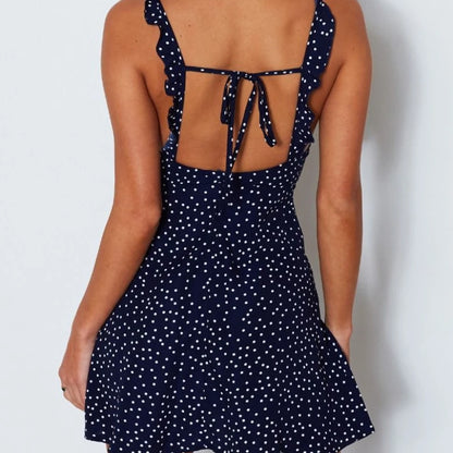 Backless V-Neck Mini Party Dress