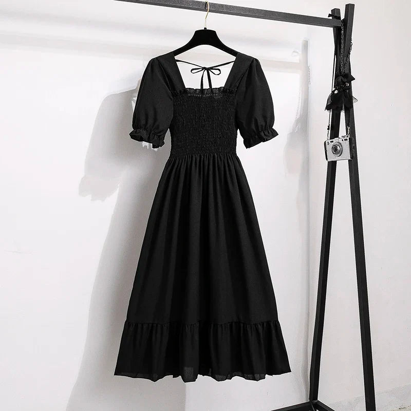 Summer Pleated Chiffon Dress