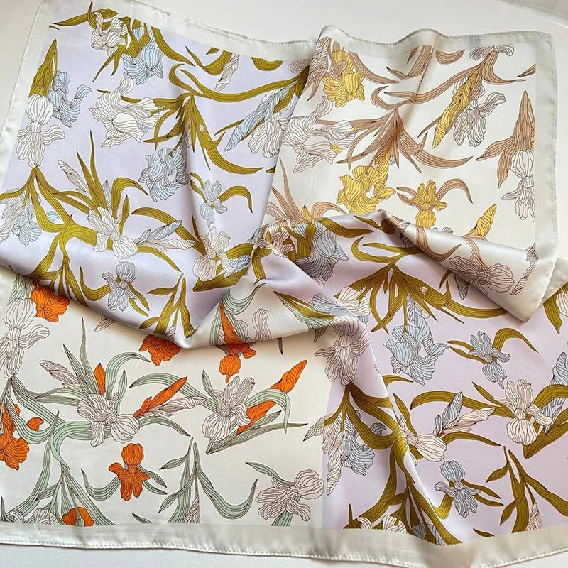 Horse Print Satin Square Scarf