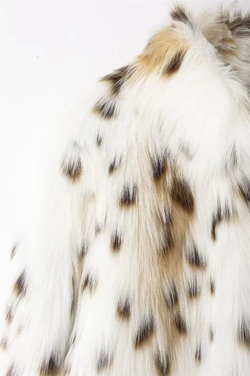 Stylish Animal-Print Fur Jacket