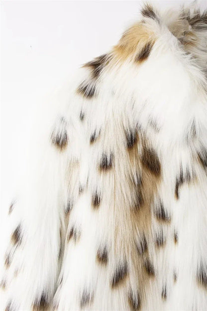 Stylish Animal-Print Fur Jacket