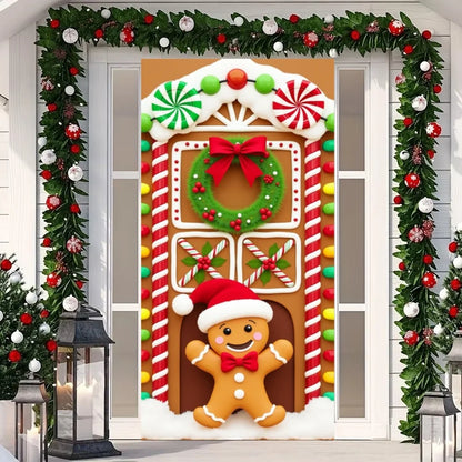 Gingerbread Christmas Door Cover