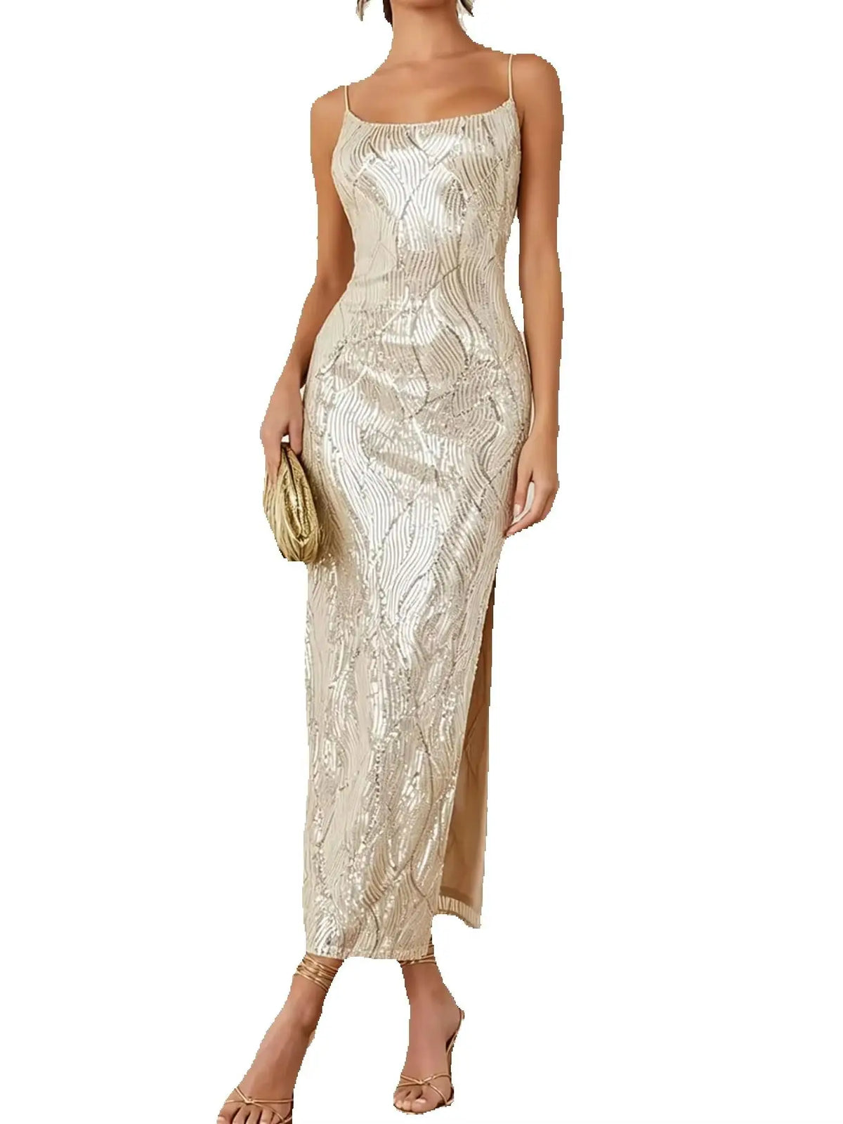Sequin Slip Maxi Dress