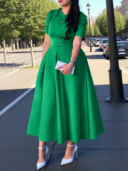 Elegant Satin Midi Dress