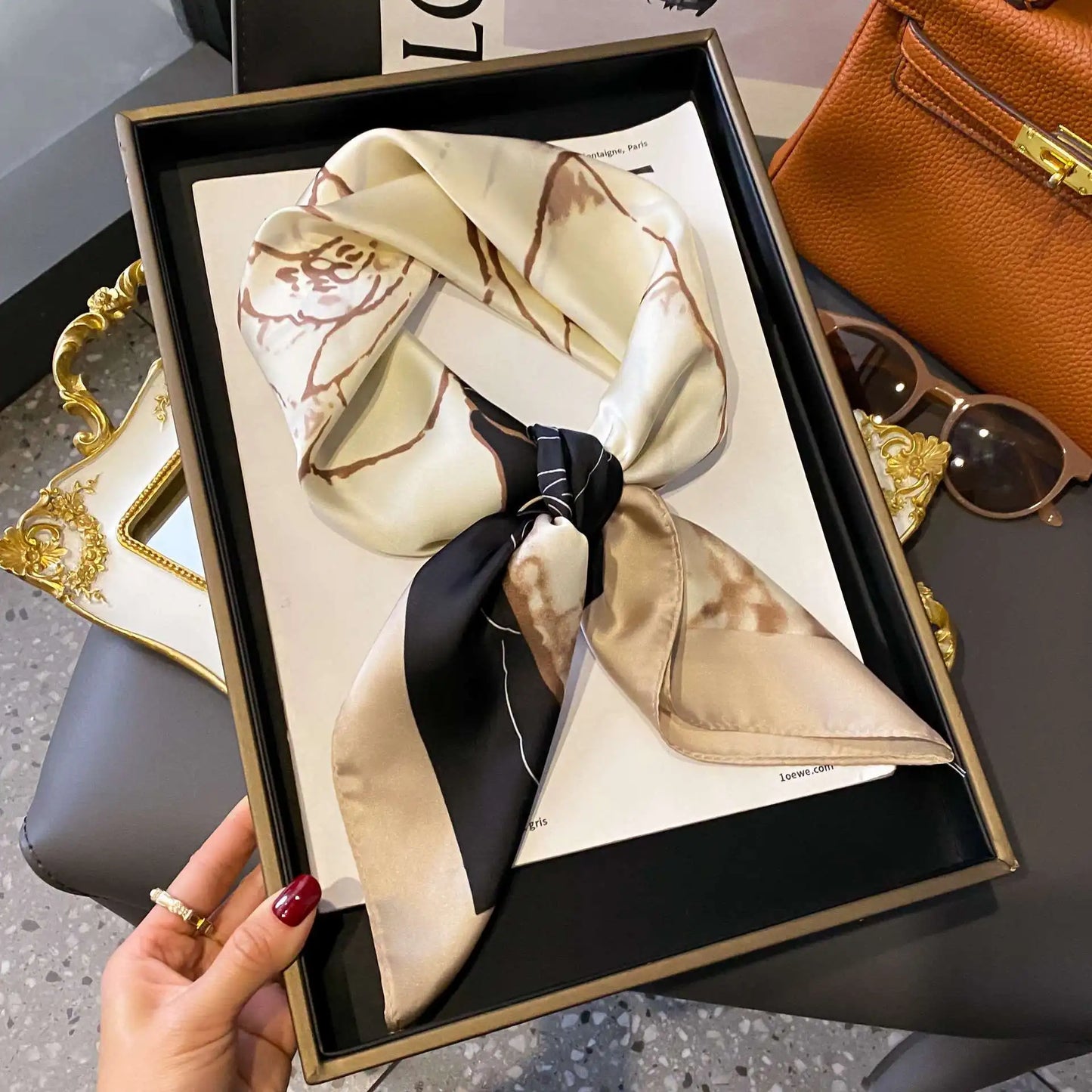 Luxury Silk Feel Square Scarf