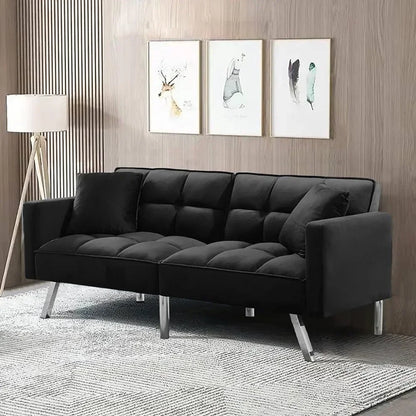 Velvet Convertible Futon Sofa Bed