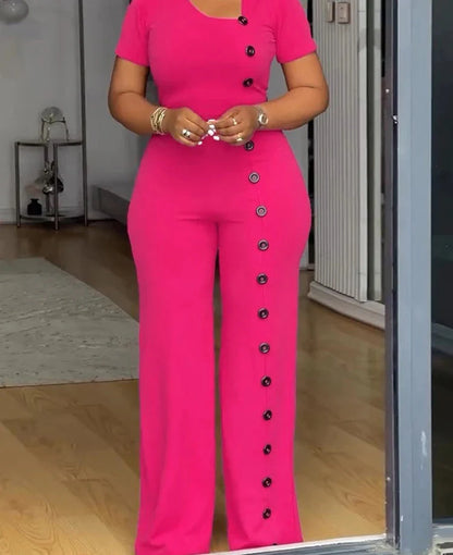 Solid Color Summer Jumpsuit