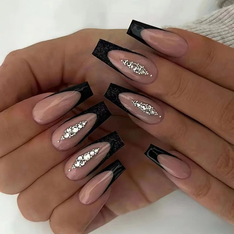 Gradient Wearing Fake Nails Long
