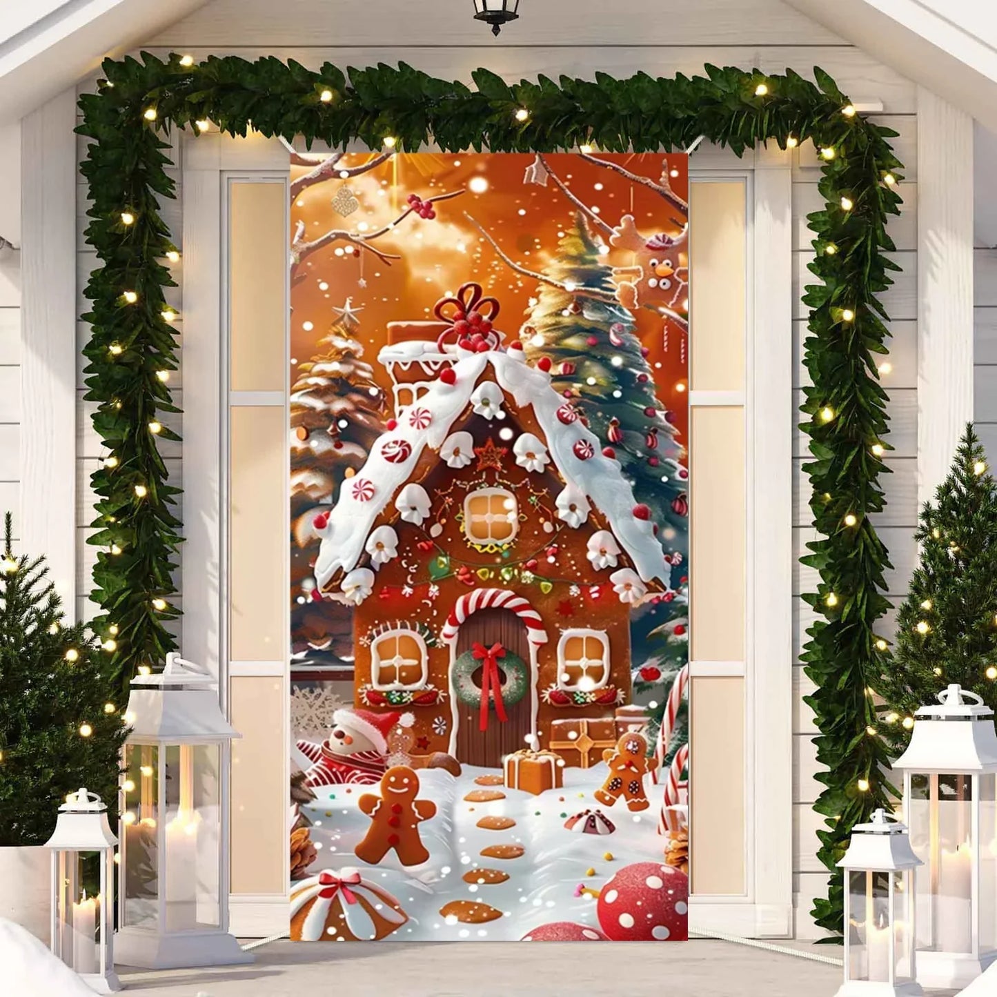 Cute Animals Christmas Door Cover