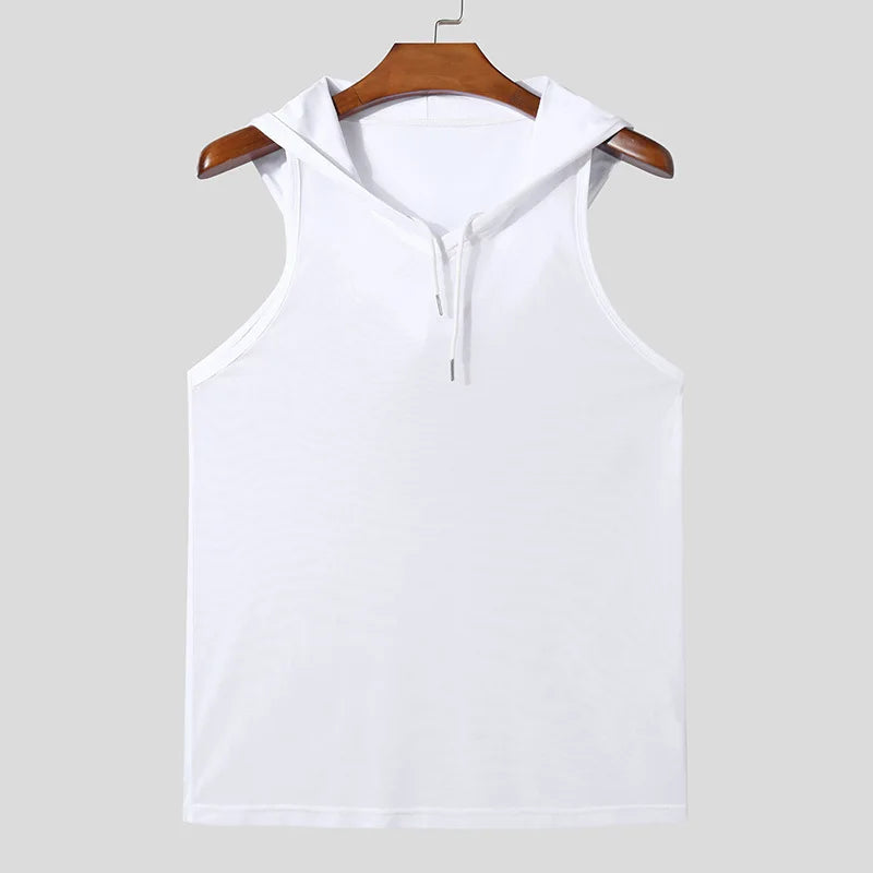 Hooded Drawstring Fitness Vest
