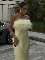 Butter Yellow Satin Dress