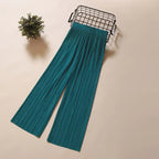 RankSweet Pleated Drape Wide-Leg Pants