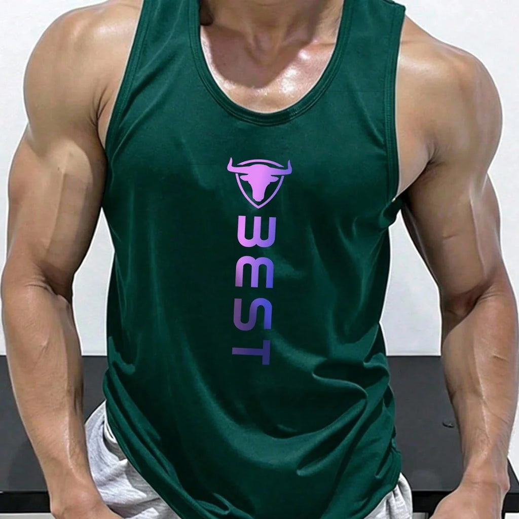 Bull Logo Print Tank Top