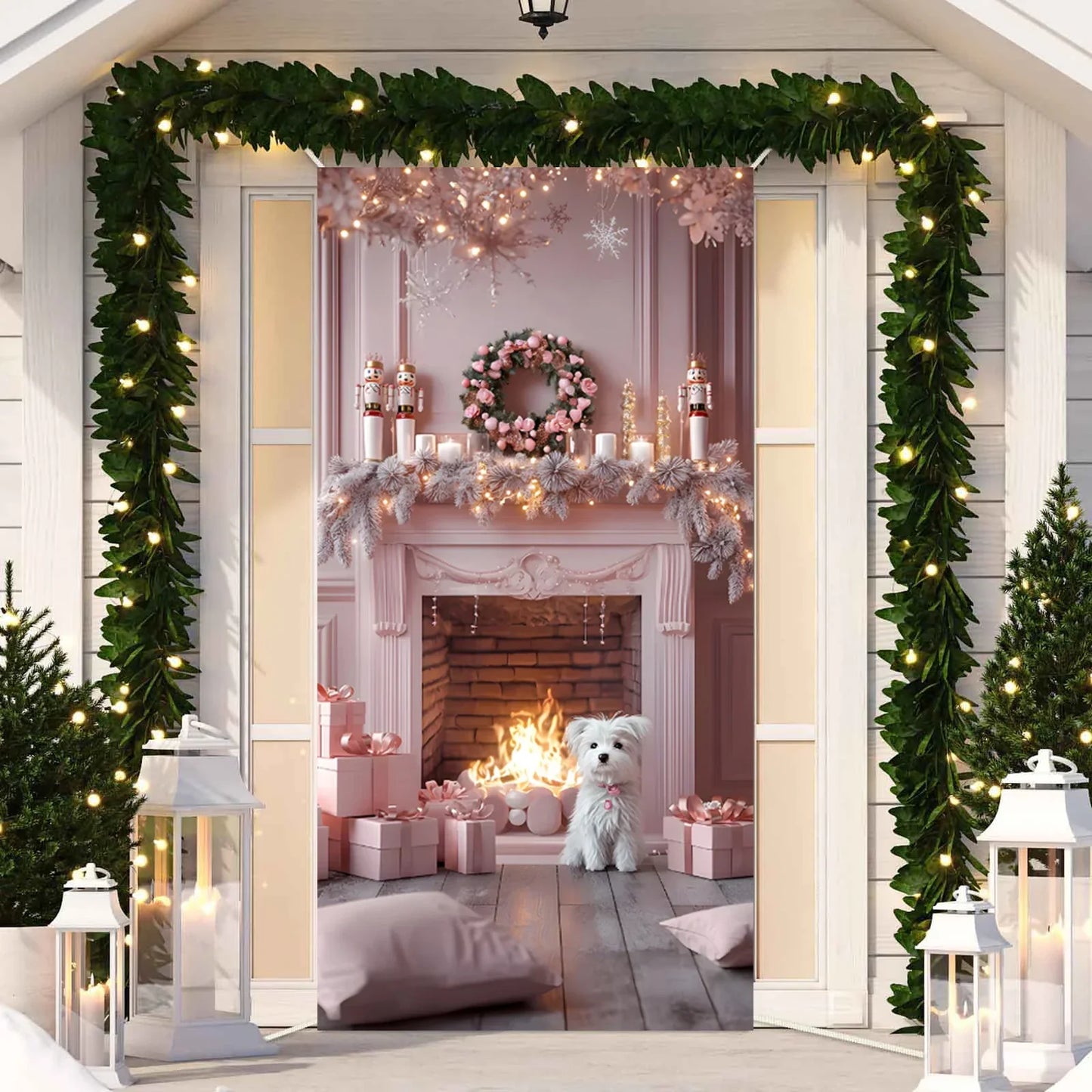 Cute Animals Christmas Door Cover