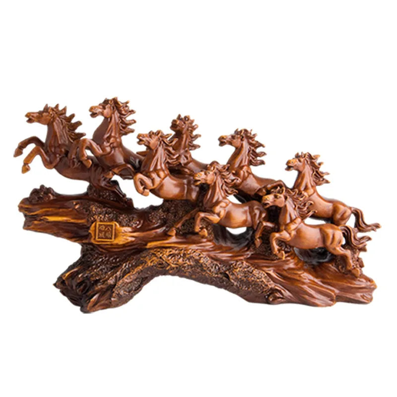 Resin Eight Horses Ornament