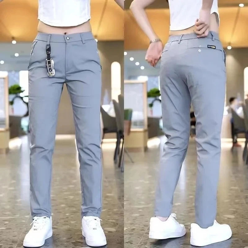 Slim Fit Mid-Rise Golf Trousers