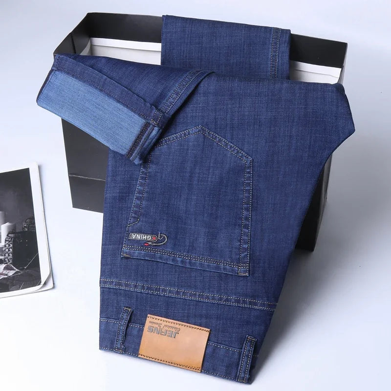 Ice Silk Stretch Straight Jeans