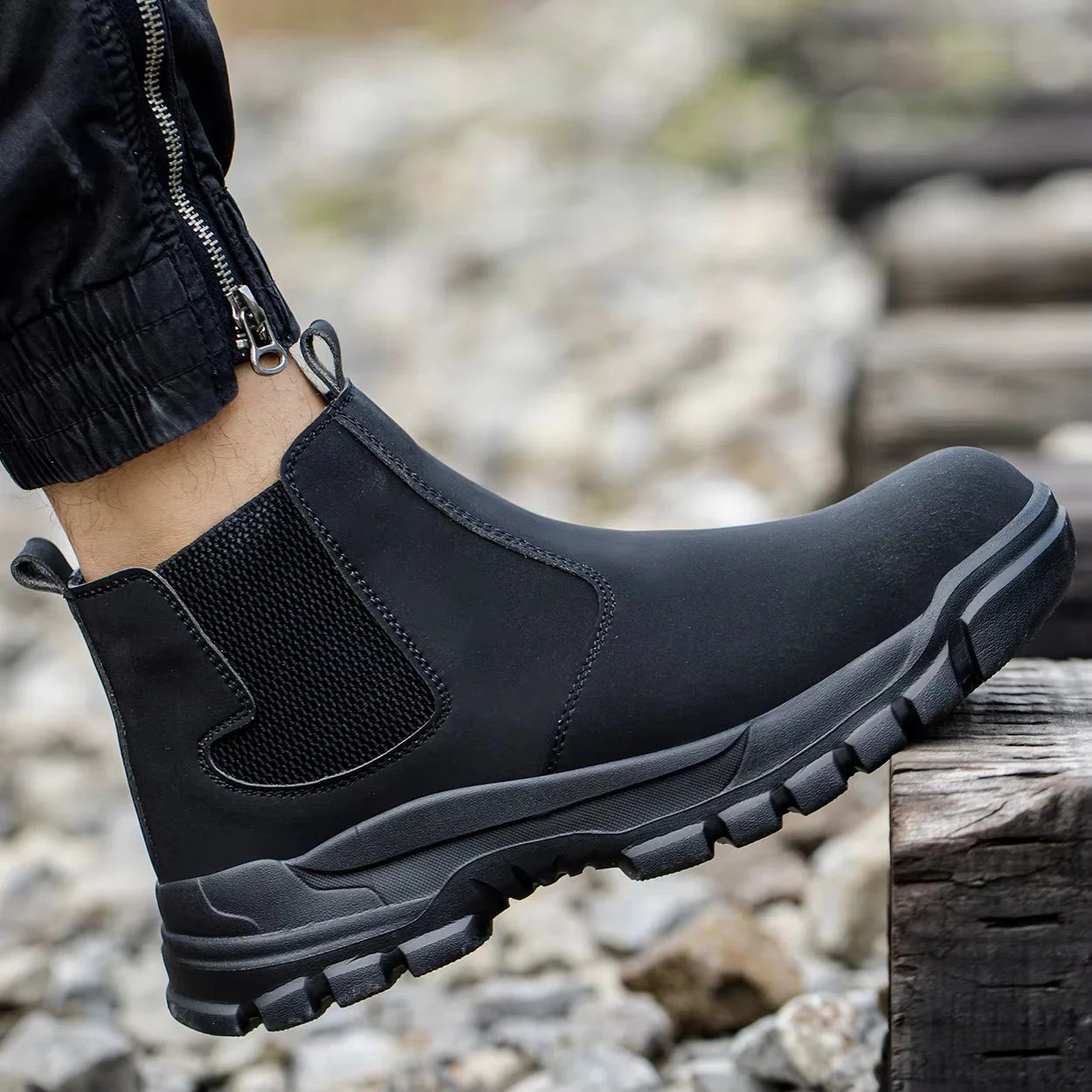 Yellow Slip-On Steel-Toe Boots