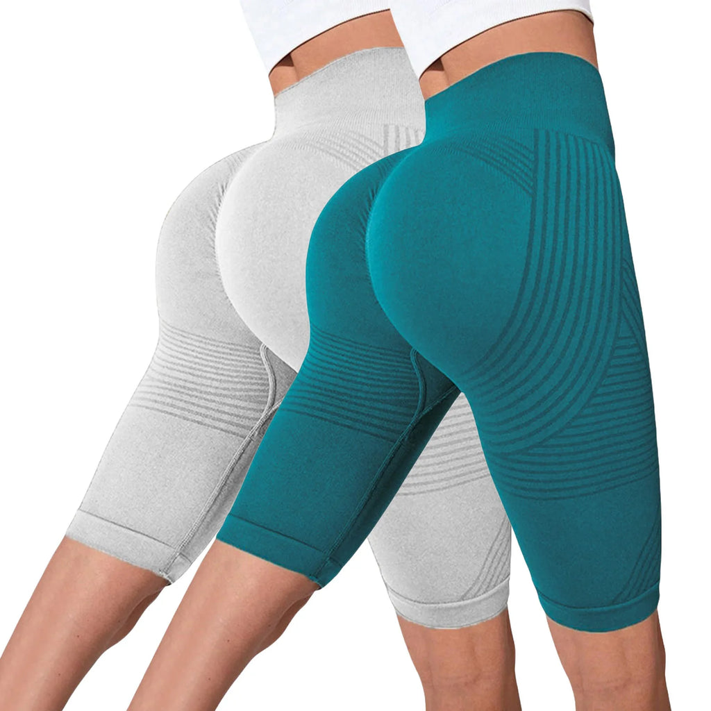 Seamless Hip-Lifting Yoga Shorts 2-Pack