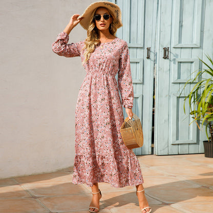 Floral Bohemian Chiffon Maxi Dress