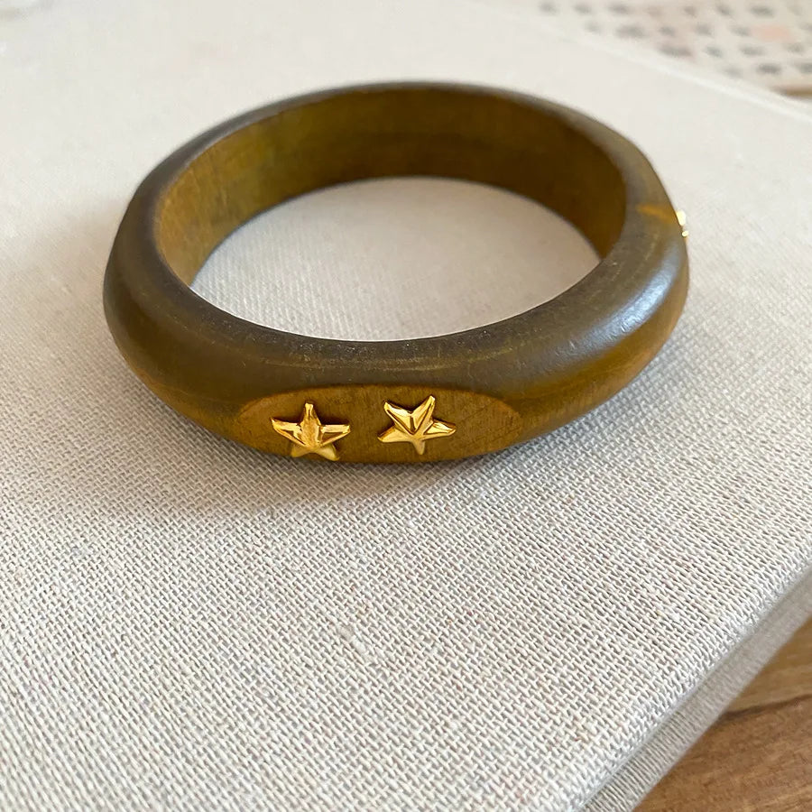 Vintage Wooden Round Bangle