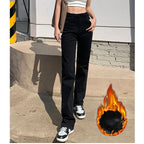 High Waist Straight Denim Jeans