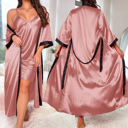 Plus Size Bathrobe Set