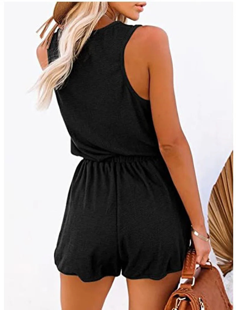 Waist Tie Summer Jumpsuit