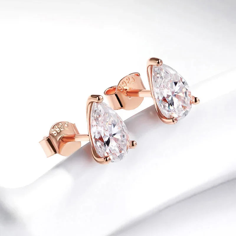 Pear Cut Moissanite Earrings