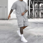 Multi-Pocket Cargo Pants T-Shirt Set