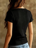 Mesh Patchwork V-Neck Top