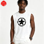 Five-Star Print Round-Neck Vest