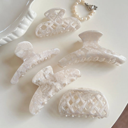 White Acetate Hair Claw