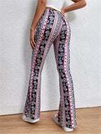 Ethnic Print Slightly Flared Leggings
