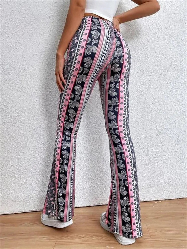 Ethnic Print Slightly Flared Leggings