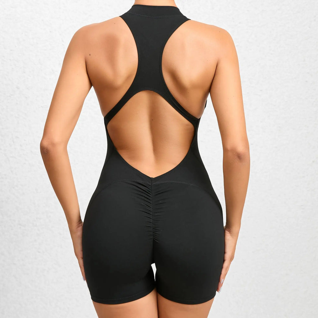Nylon Patchwork Long Sleeve True-To-Size Fit Sports Jumpsuit