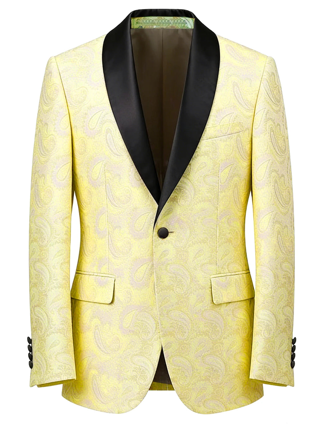 Paisley Jacquard Satin Shawl Blazer