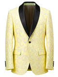 Paisley Jacquard Satin Shawl Blazer