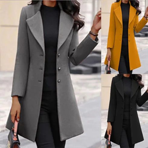 Women’s Slim Mid-Length Woolen Coat