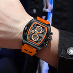 LIGE Square Chronograph Silicone Watch