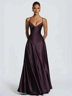 Lace-Up Satin A-Line Dress