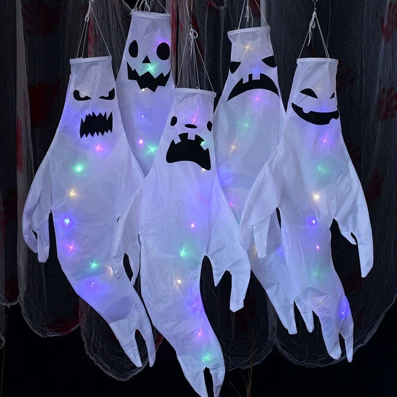 Glowing Ghost Windsock Decor