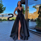 Satin Halter Ball Gown