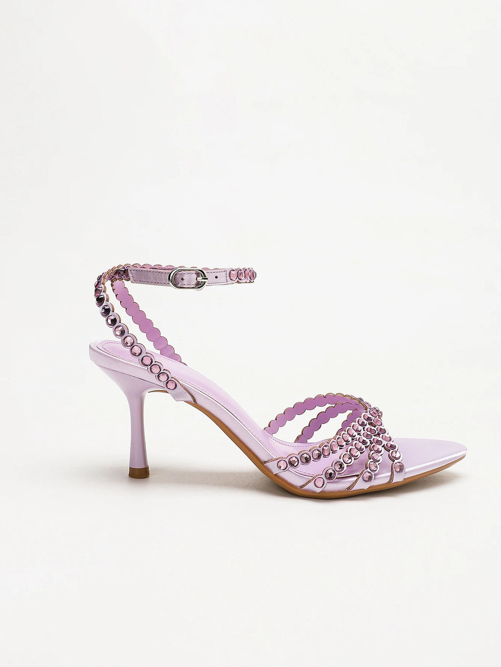 LIGHT LAVENDER CRYSTAL RHINESTONE SCALLOP