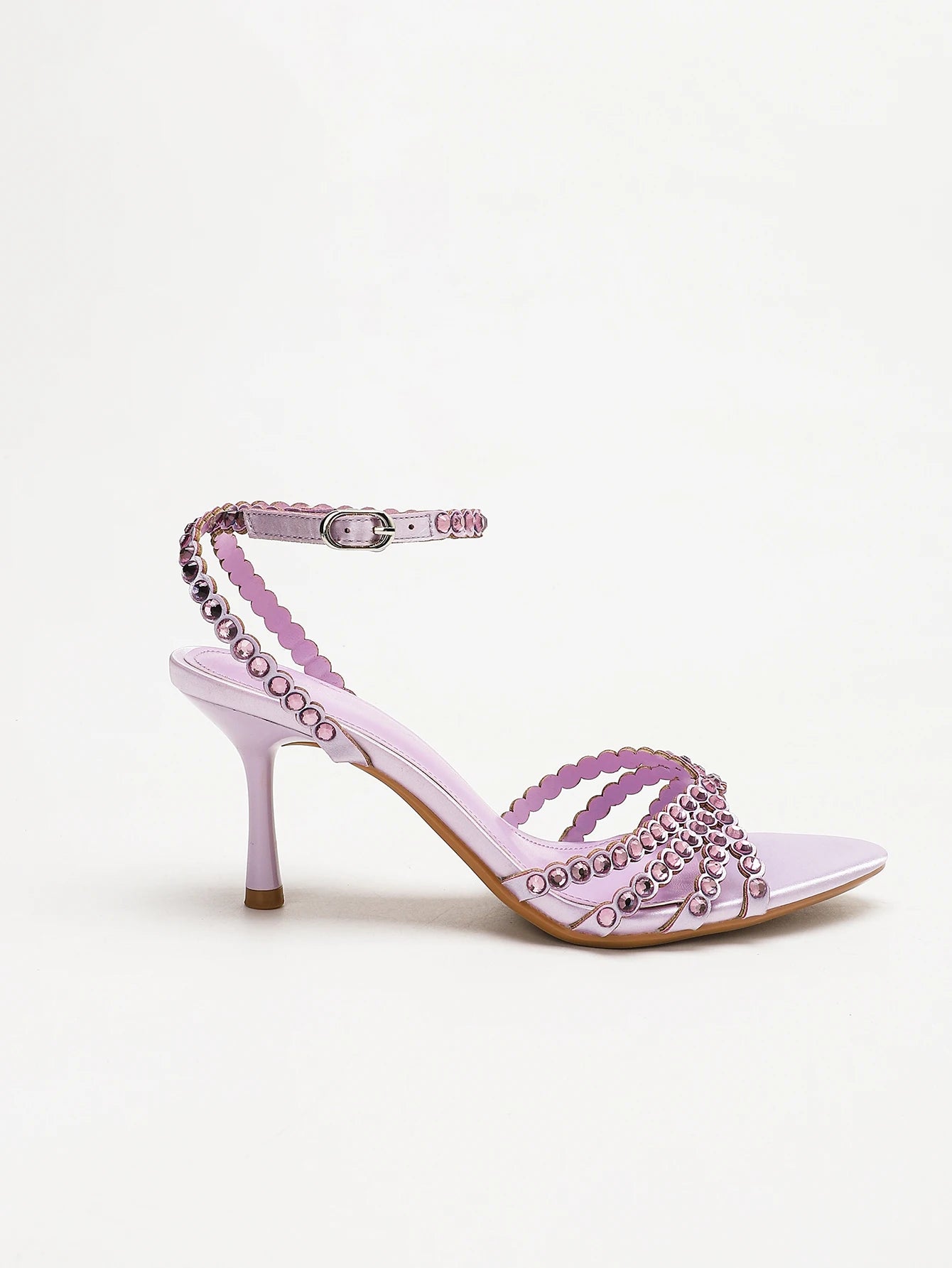 LIGHT LAVENDER CRYSTAL RHINESTONE SCALLOP