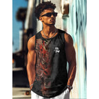 Chinese Dragon Print Tank Top