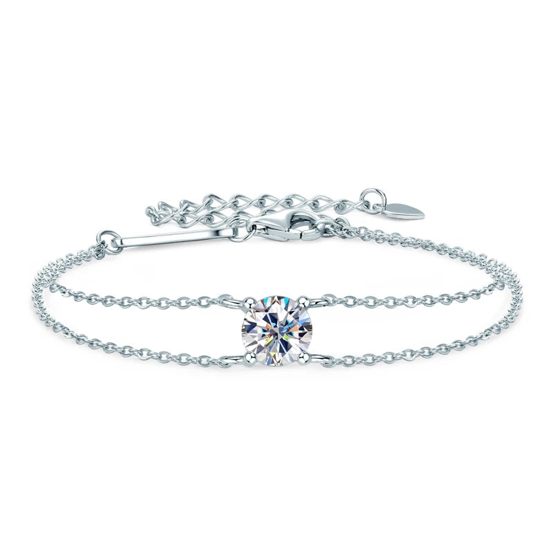 Personalized Moissanite Silver Bracelet