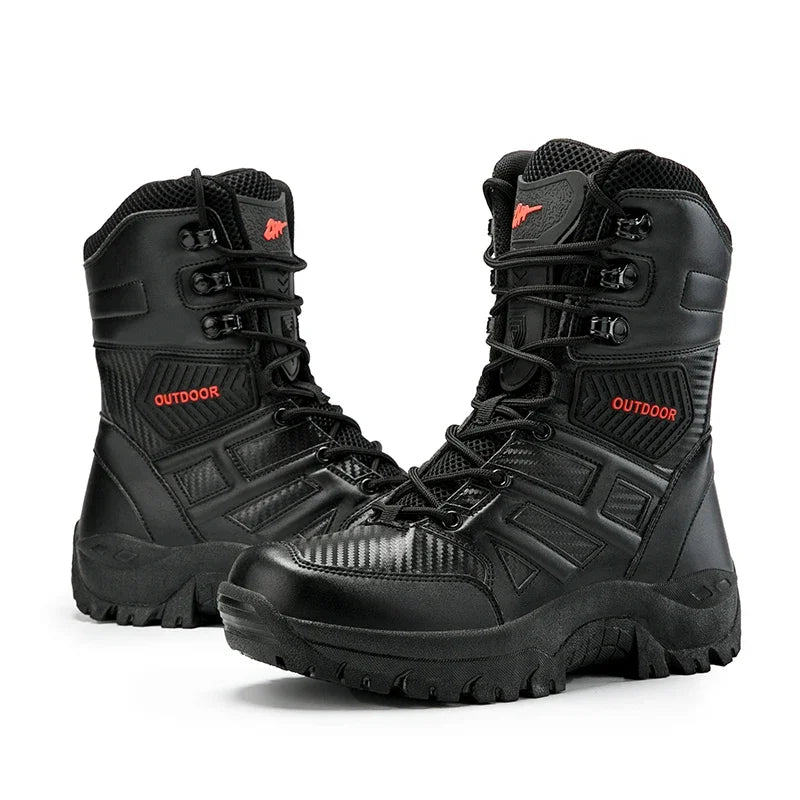 Black Polyester Desert Combat Boots