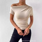 Off-Shoulder Pleated Top