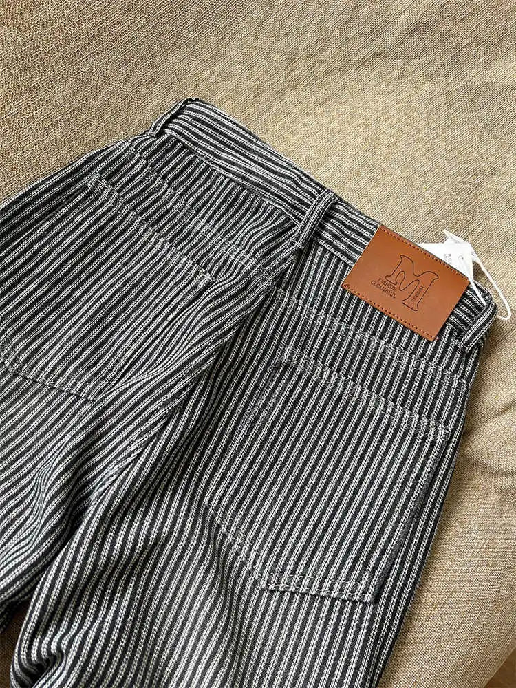 2026 Winter Women's Striped Velvet Denim Pants